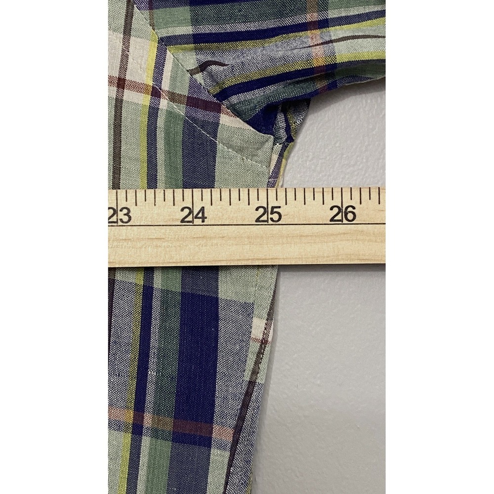 Vtg Polo Ralph Lauren Short Sleeve Shirt Men's Large Plaid Button Up Made in USA - Picture 4 of 8
